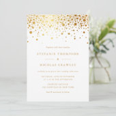 Faux Gold Foil Confetti Stippen Weddenschap Kaart (Staand voorkant)