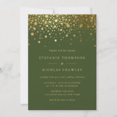 Faux Gold Foil Confetti Stippen Weddenschap Kaart (Voorkant)