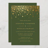 Faux Gold Foil Confetti Stippen Weddenschap Kaart (Voorkant / Achterkant)