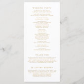 Faux Gold Foil Confetti Stippen Weddenschap Programmakaart (Achterkant)