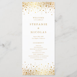 Faux Gold Foil Confetti Stippen Weddenschap Programmakaart