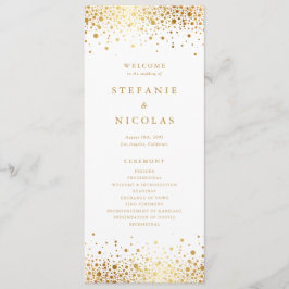 Faux Gold Foil Confetti Stippen Weddenschap Programmakaart