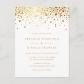 Faux Gold Foil Confetti Stippen Weddenschap Uitnodiging Briefkaart (Voorkant)