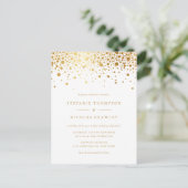 Faux Gold Foil Confetti Stippen Weddenschap Uitnodiging Briefkaart (Staand voorkant)