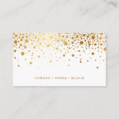 Faux Gold Foil Confetti Stippen Weddenschap Websit Informatiekaartje (Achterkant)