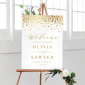 Faux Gold Foil Confetti Stippen Weddenschap Welkom Poster