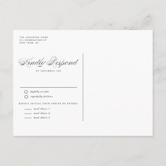 Faux Gold Foil Confetti Stippen Wedding RSVP Brief Uitnodiging Briefkaart (Achterkant)