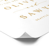 Faux Gold Foil Confetti Stippen White Weddenschap  Poster (Hoek)