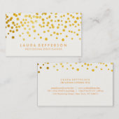 Faux Gold foil Confetti Visitekaartje (Voorkant / Achterkant)