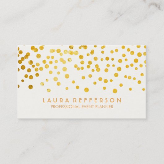 Faux Gold foil Confetti Visitekaartje (Voorkant)