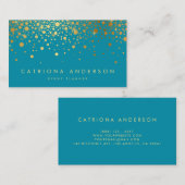 Faux Gold Foil Confetti Visitekaartje | BLAUWGROEN (Voorkant / Achterkant)