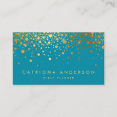 Faux Gold Foil Confetti Visitekaartje | BLAUWGROEN (Voorkant)