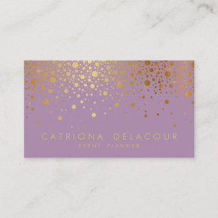Faux Gold Foil Confetti Visitekaartje   LILA