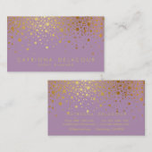 Faux Gold Foil Confetti Visitekaartje | LILA (Voorkant / Achterkant)