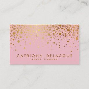 Faux Gold Foil Confetti Visitekaartje Roze