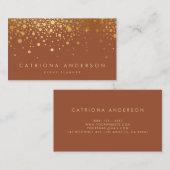 Faux Gold Foil Confetti Visitekaartje | terracotta (Voorkant / Achterkant)