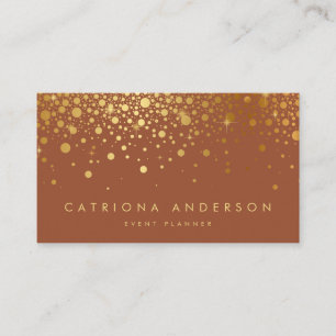 Faux Gold Foil Confetti Visitekaartje   terracotta