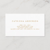 Faux Gold Foil Confetti Visitekaartje | wit (Achterkant)