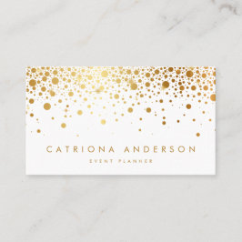 Faux Gold Foil Confetti Visitekaartje | wit