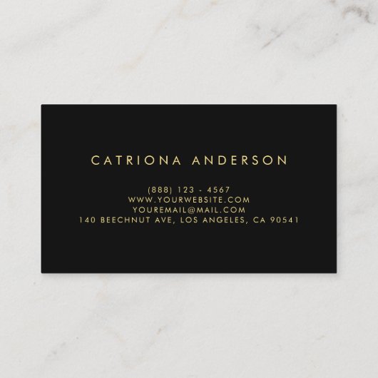 Faux Gold Foil Confetti Visitekaartje | Zwart (Achterkant)