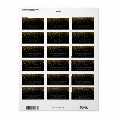 Faux Gold Foil Confetti Visitekaartje | Zwart Etiket (Full Sheet)