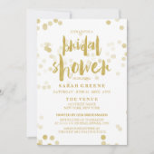 Faux Gold Foil Confetti Vrijgezellenfeest Invite Kaart (Voorkant)