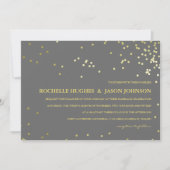 Faux Gold Foil Confetti Wedding Announding Kaart (Voorkant)
