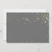 Faux Gold Foil Confetti Wedding Announding Kaart (Achterkant)