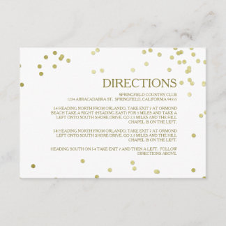 Faux Gold Foil Confetti Wedding Directions Invoege Informatiekaartje
