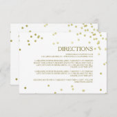 Faux Gold Foil Confetti Wedding Directions Invoege Informatiekaartje (Voorkant / Achterkant)