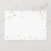 Faux Gold Foil Confetti Wedding Directions Invoege Informatiekaartje (Achterkant)