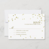 Faux Gold Foil Confetti Wedding RSVP (Voorkant)