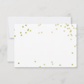 Faux Gold Foil Confetti Wedding RSVP (Achterkant)