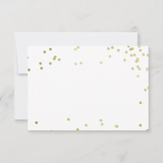 Faux Gold Foil Confetti Wedding RSVP (Achterkant)