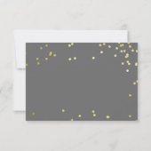 Faux Gold Foil Confetti Wedding RSVP (Achterkant)