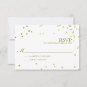Faux Gold Foil Confetti Wedding RSVP w/o aantal (Voorkant)