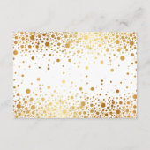 Faux Gold Foil Confetti White Wedding Details Informatiekaartje (Achterkant)