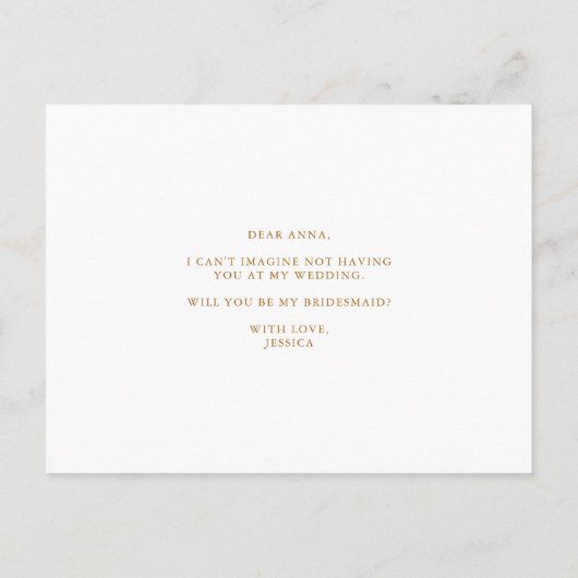 Faux Gold Foil Confetti zal je mijn Bridesmaid zij Uitnodiging Briefkaart (Achterkant)
