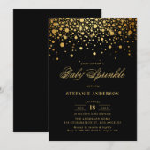 Faux Gold Foil Confetti Zwart Baby Sprinkle Kaart (Voorkant / Achterkant)