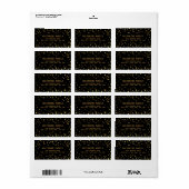 Faux Gold Foil Confetti Zwart Etiket (Full Sheet)