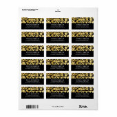 Faux Gold Foil Confetti Zwart Etiket (Full Sheet)