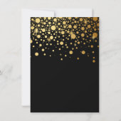 Faux Gold Foil Confetti | Zwart Vrijgezellenfeest Kaart (Achterkant)