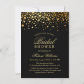 Faux Gold Foil Confetti | Zwart Vrijgezellenfeest Kaart (Voorkant)