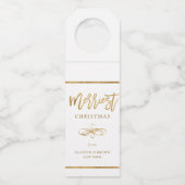 Faux Gold Foil Corporate Holiday Gift Flessenhanger (Voorkant)