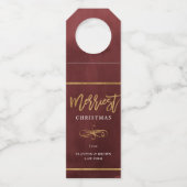 Faux Gold Foil Corporate Holiday Gift Flessenhanger (Voorkant)