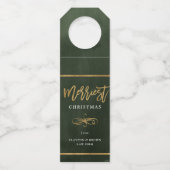 Faux Gold Foil Corporate Holiday Gift Flessenhanger (Voorkant)