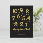 Faux Gold Foil Countdown New Year-kaart Feestdagenkaart (Staand voorkant)