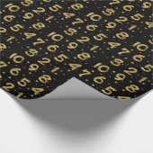 Faux Gold Foil Countdown New Year's Wrapping Paper Cadeaupapier (Hoek)
