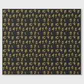 Faux Gold Foil Countdown New Year's Wrapping Paper Cadeaupapier (Vlak)