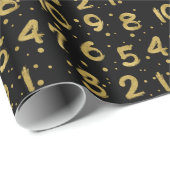 Faux Gold Foil Countdown New Year's Wrapping Paper Cadeaupapier (Rol Hoek)